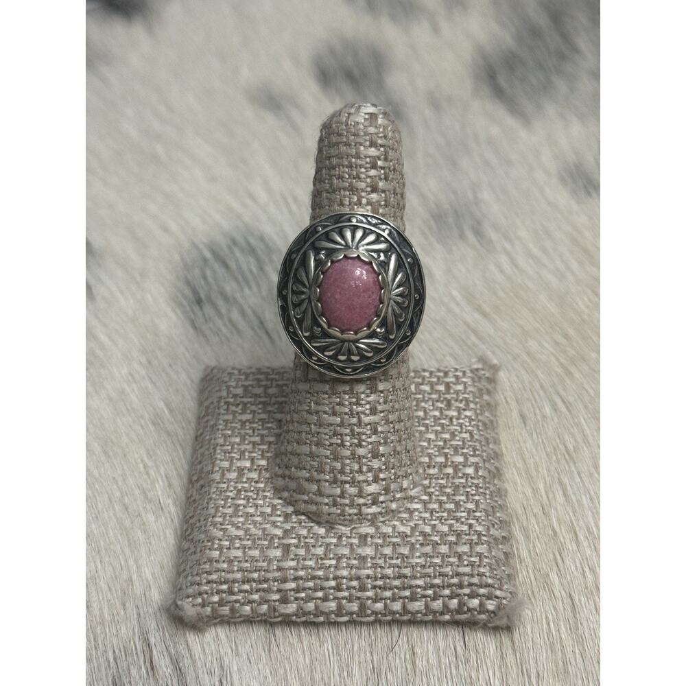 Carolyn Pollack Relios Sterling Silver Pink Rhodochrosite Concho Dome Ring 7 - Picture 11 of 12